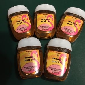 Bath & Body Works pocketbac Mango Mai Tai anti bacterial hand gel lot of 5 NEW